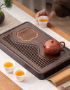 Household Portable Bamboo Tea Tray 48CM Tea Ceremony Wooden Tray Coffeeware Teaware Serving Tray For Chaban Tea Table