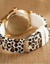 Geneva Watch Leopard Print Silicone Watch Fashion Casual Student Watch Leopard Print Color Quartz