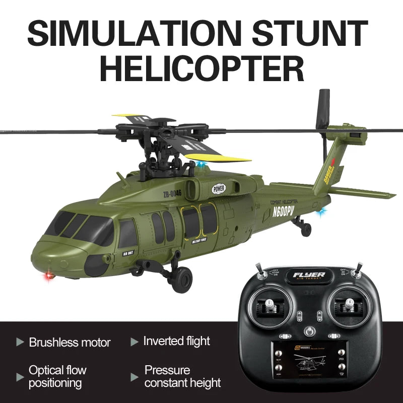 Remote Control Black Hawk Helicopter With Optical Flow Positioning