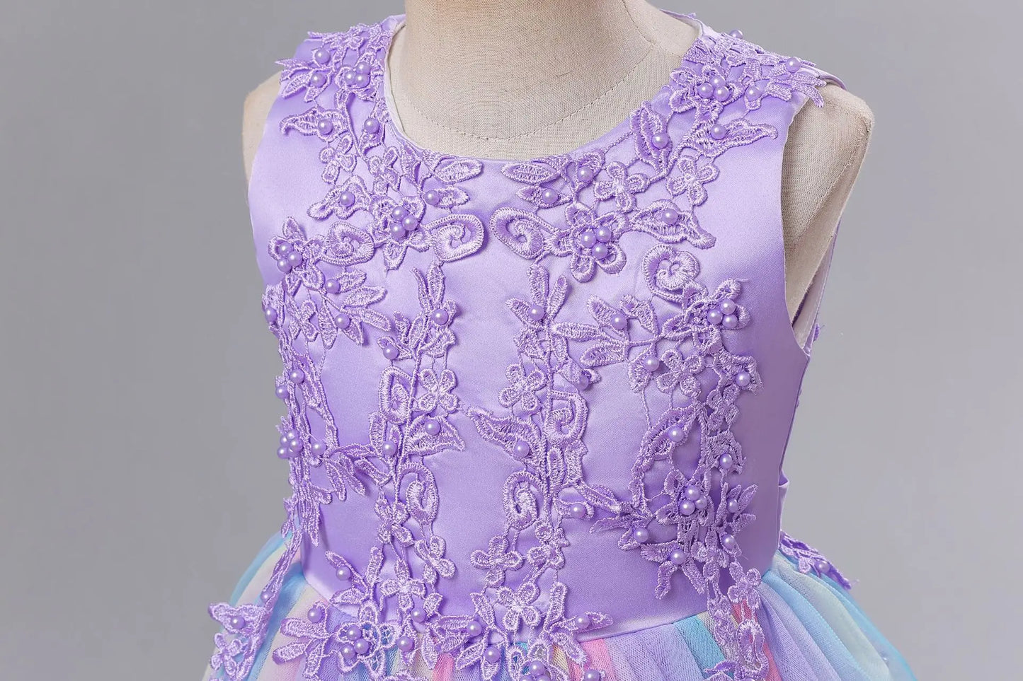 Girls Princess Ball Gown Floral Lace Tutu Dress for Flower Girl / Birthday / Pageant Wedding Party Dress
