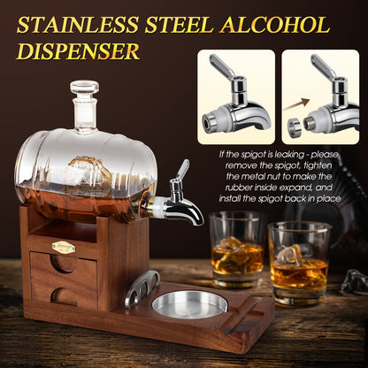 Cigar Ashtray Whiskey Decanter Set Wooden Ash Tray Cigar Cutter Cigar Accessories Drawer Whiskey