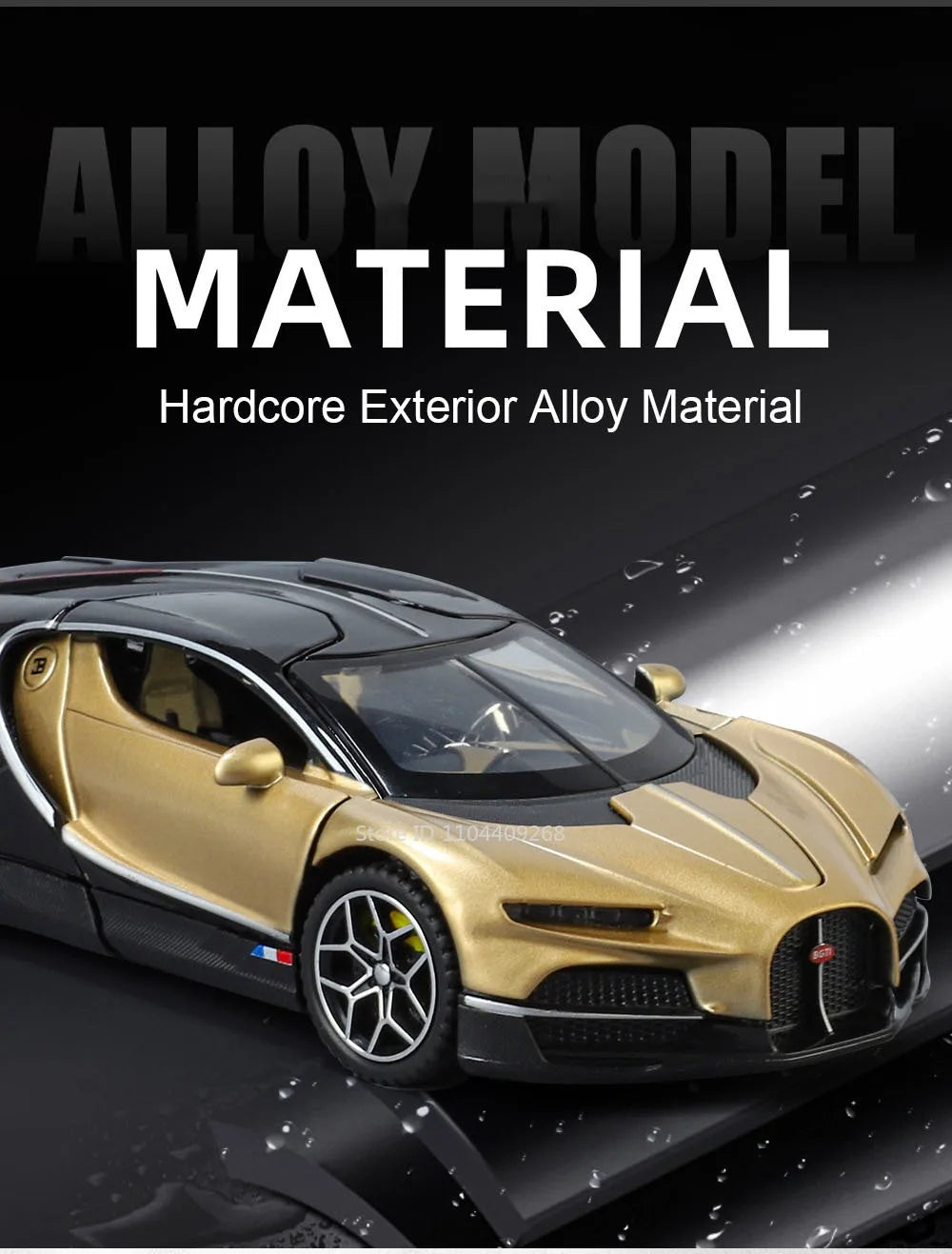 1:32 Scale Tourbillon Chiron Toy Sports Car Model Diecast Metal Sound Light Pull Back Simulation Vehicle Models Ornaments Gift