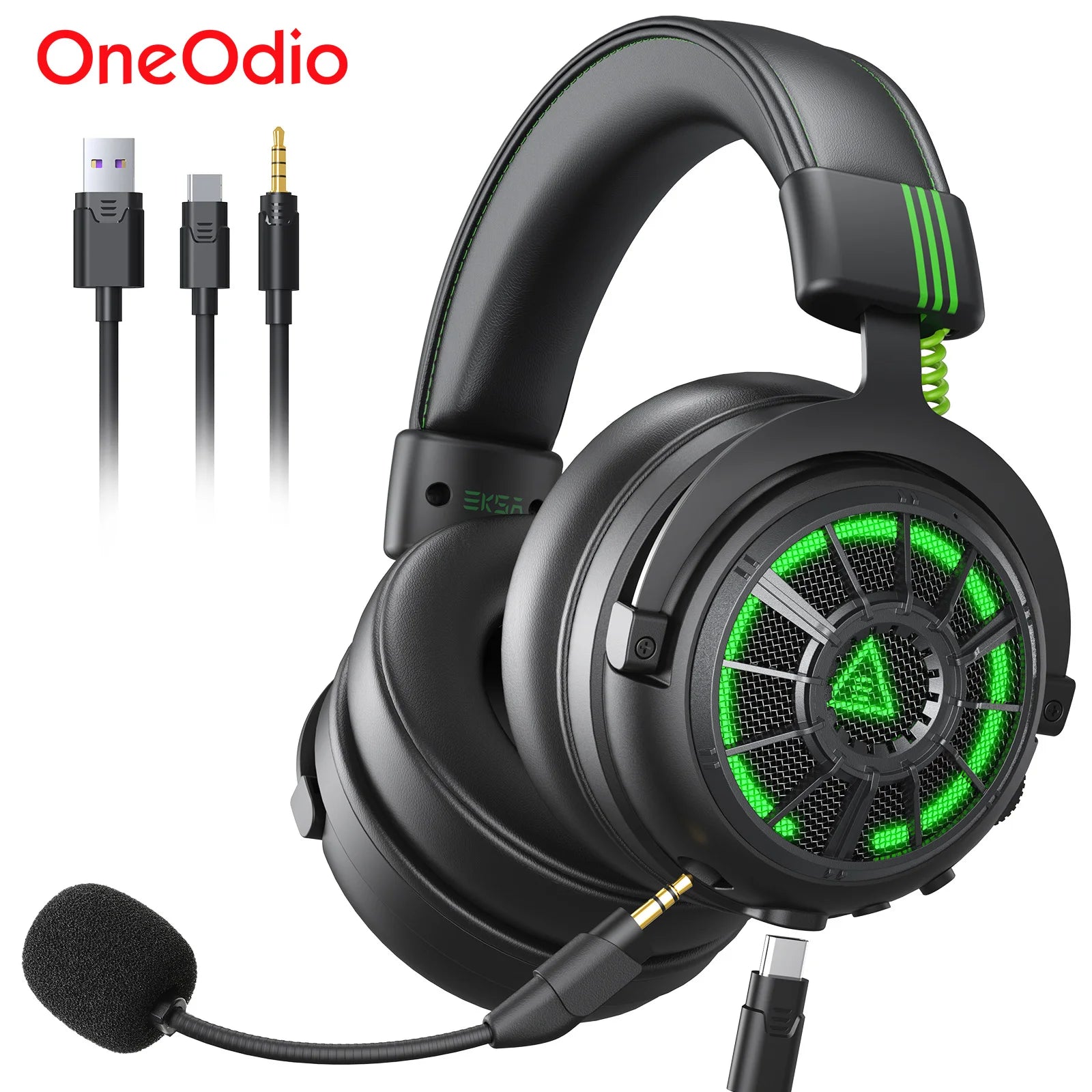 EKSA StarEngine Pro Wired Gaming Headset 7.1 Surround PC Headphones Gamer With ENC Mic USB/Type C/3.5mm for PS4 PS5 Xbox