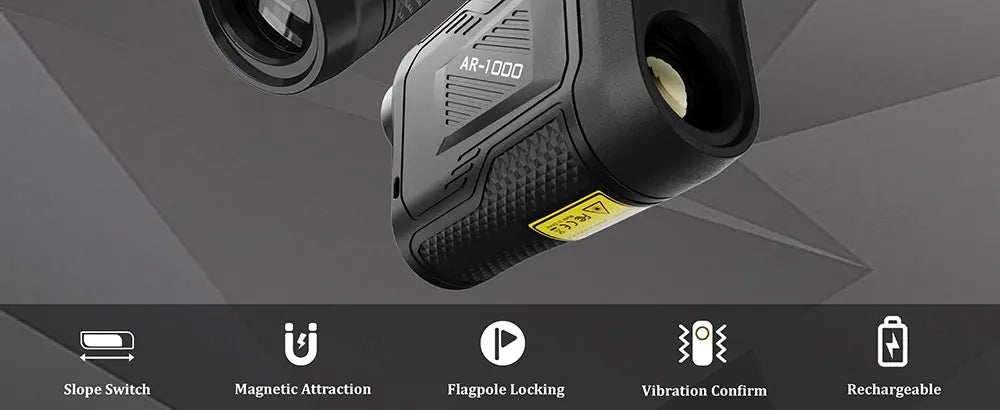 6X Rechargeable Golf Laser Rangefinder 1000m With Slope Flag Lock Magnet And Vibration