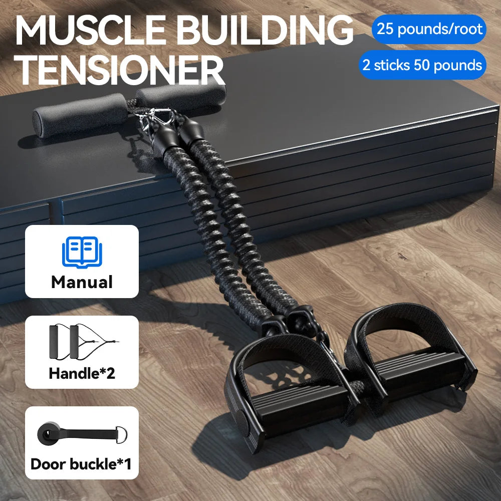 Pedal Tension Rope Men Abdominal Strengthening Elastic Band Tension Rope Expand Chest Strength Exercise Fitness equipment