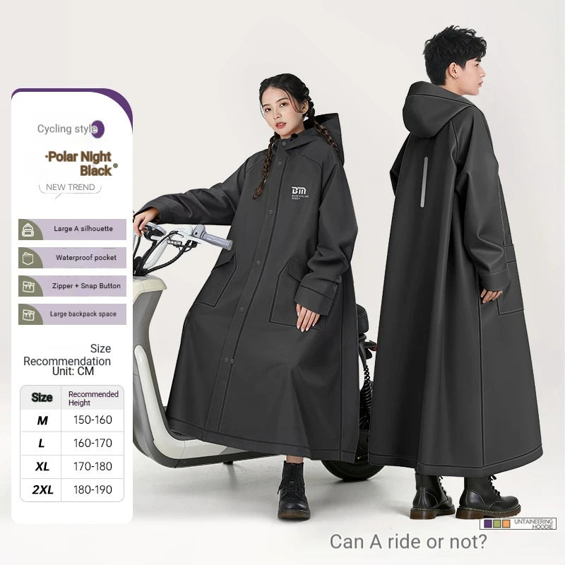 Full Body Waterproof Rain Poncho for Motorcycle and Outdoor Activities