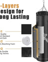 100/120cm Unfilled Heavy Punching Bag Professional Boxing Sandbag with Hanging Accessorie for MMA Muay Thai Kickboxing Taekwondo