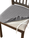 4pcs/set Stretch Dining Chair Seat Covers Jacquard Elastic Upholstered Chairs Cushion Slipcover Anti-Dirty Protector Removable