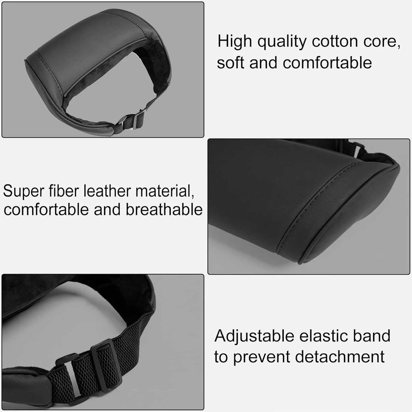 For Tesla Model 3/Y/X/S Seat Headrest Travel Rest Neck Pillow PU Leather Neck Pillow Memory Foam Pillows Car Accessories