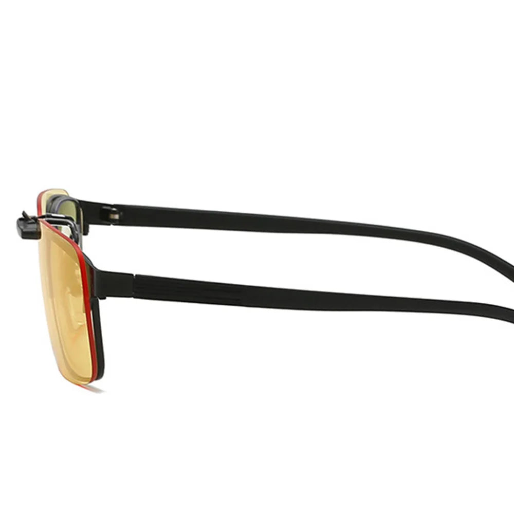 Clip 100% Blue Light Blocking glasses Red Lens ,Orange Lens Anti fatigue Detachable Lens Gaming Glasses Computer Eyeglasses