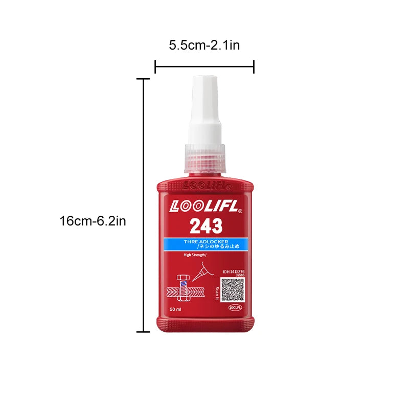 50 ml Medium Strength Thread locker (blue) Glue 243 Threadlocker (blue) Firm Screw Glue Anaerobic Anti Loosening Agent