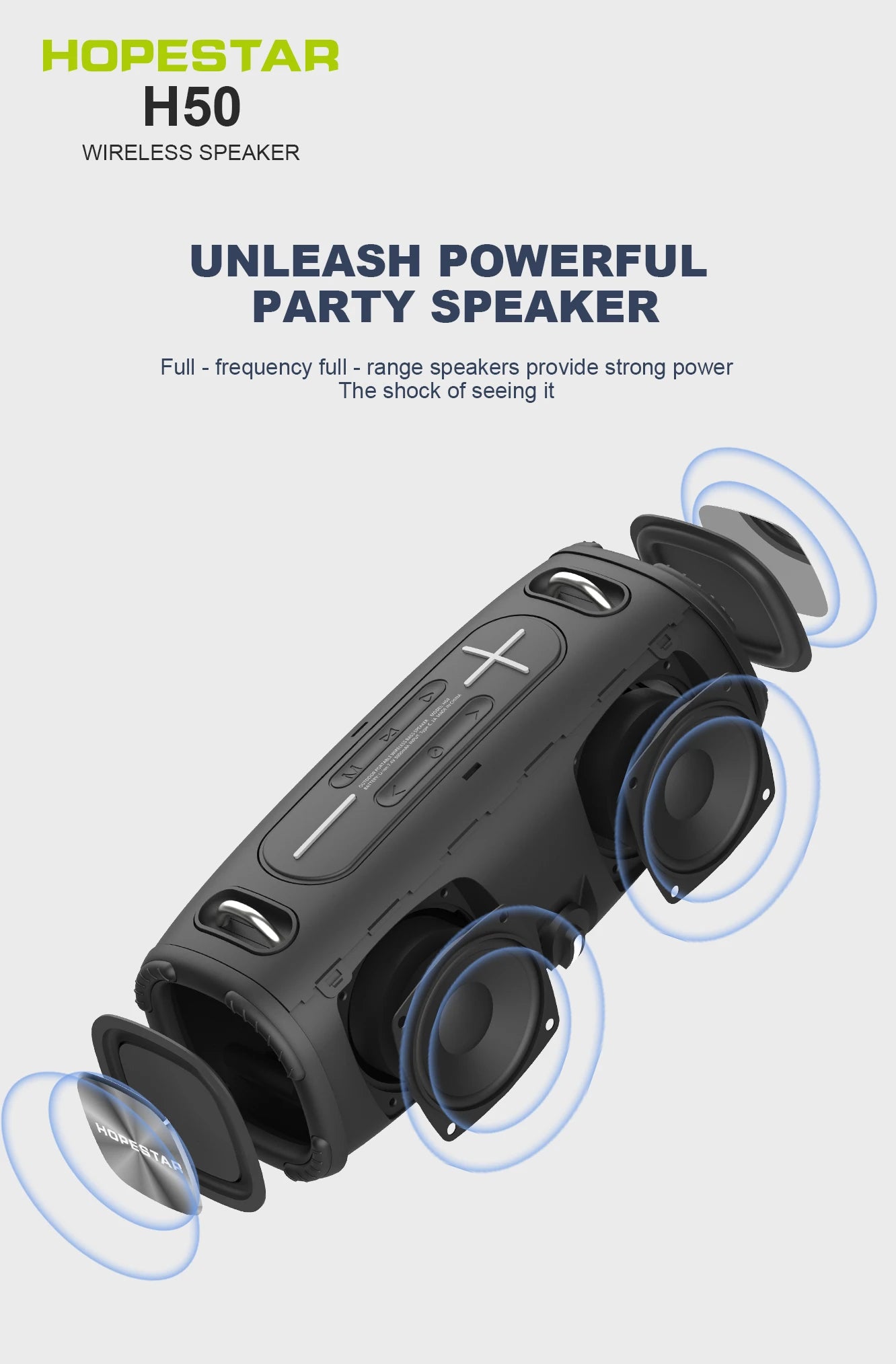 20W High Power Boombox Speakers Portable Bluetooth Super Subwoofer Mp3 Player Powerful Column Soundbox Audio Center