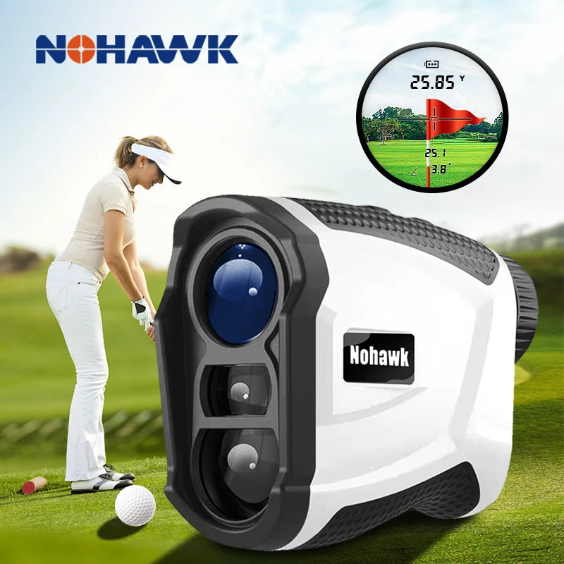 Golf Laser Rangefinder 600/1000M Magnetically, Lithium Battery with Flagpole Lock Vibration and Slope Compensation