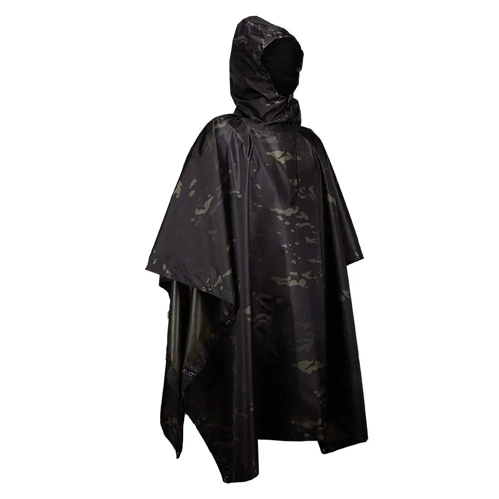 Camouflage Waterproof Folding Rain Poncho with Storage Bag for Adults