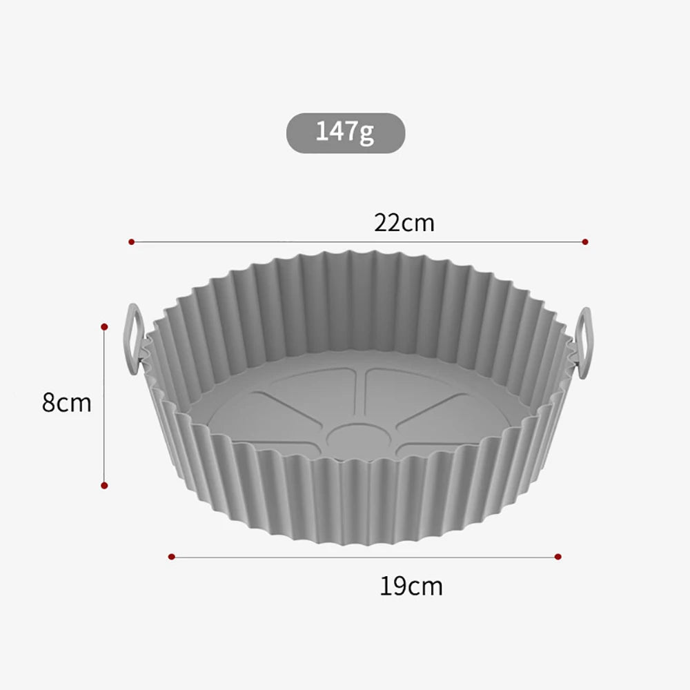 Air Fryer Mat 22cm Thicken Silicone Tray Mat For Round Air Fryer Pot Oven Baking Tray Fried Chicken Pizza Basket Fittings
