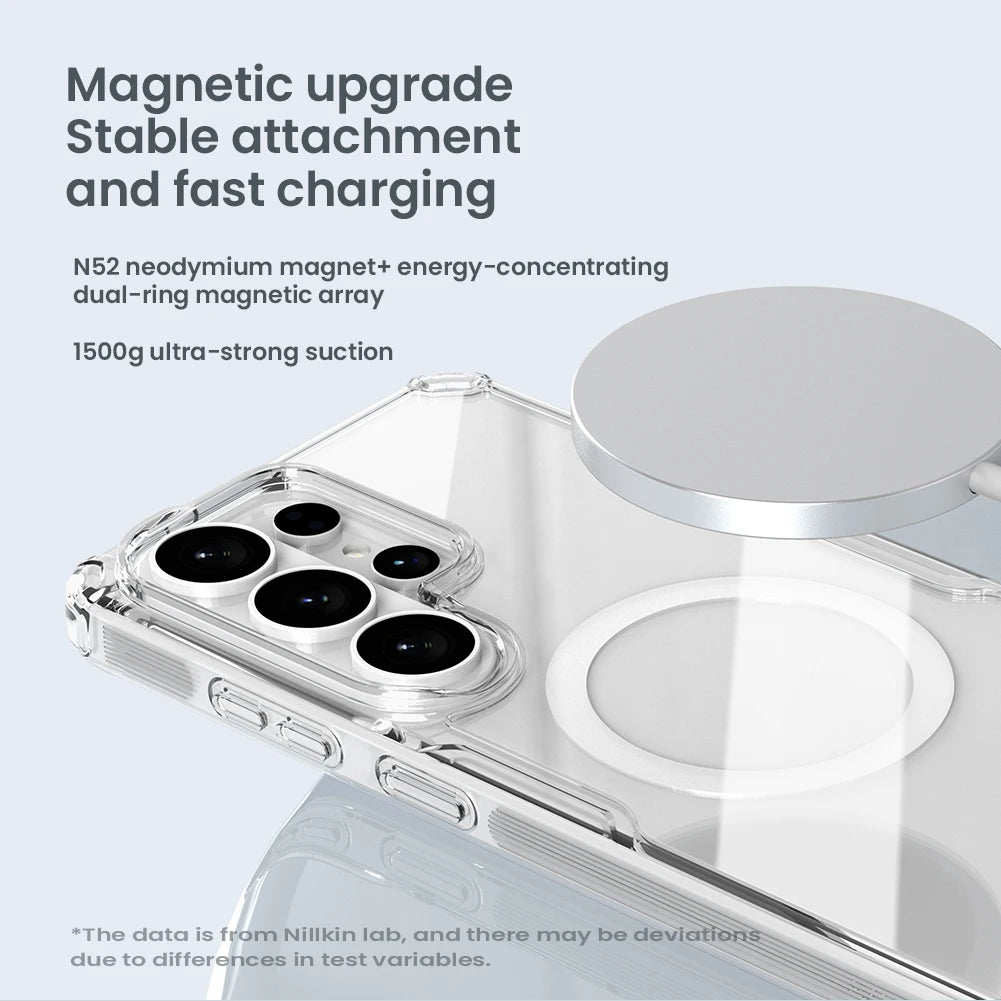 Nature Pro Magnetic Transparent Case for Samsung Galaxy S26 Ultra / S26 Plus – PC + TPU Frame Protective Phone Cover