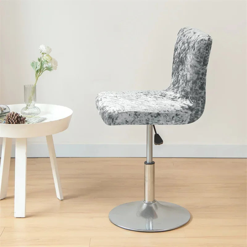 1PC Shiny Velvet Short Bar Chair Covers Stretch Back Bar Stool Covers Small Size Dining Barstool Slipcovers Party Banquet Decor