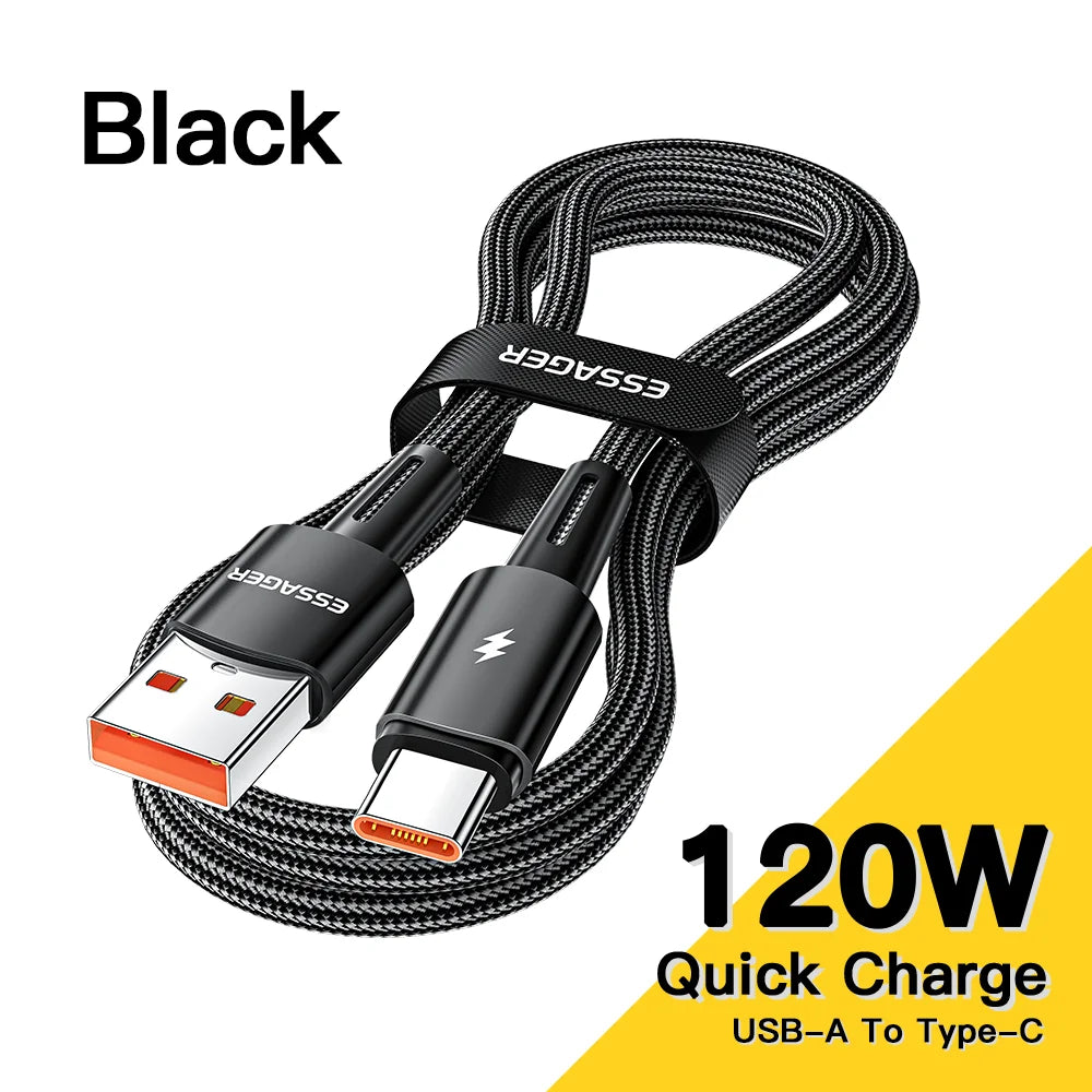 120W USB-A to Type-C Super Fast Charging Cable (6A)