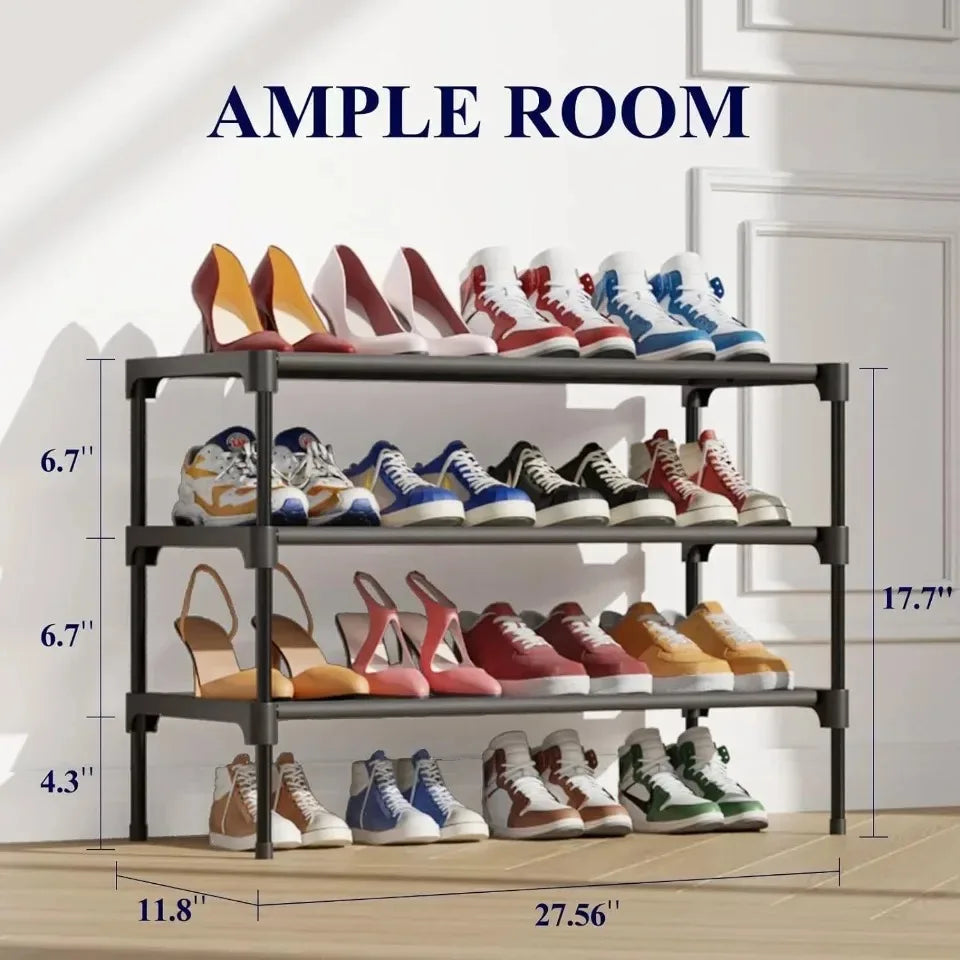 4 Tier Shoe Storage Cabinet Simple Indoor Economical Multi-Layer Shoes Racks Multi-Layer Non-Woven Fabric Simple Shoes Shelves