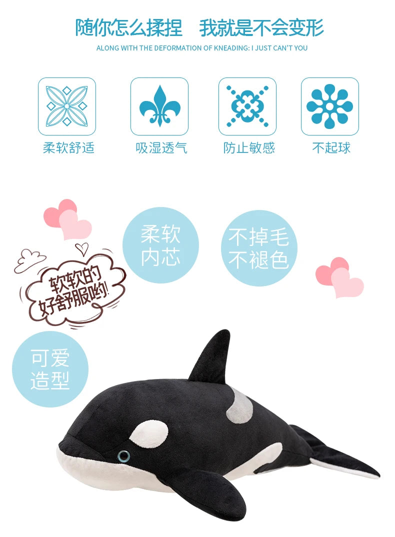 Orca Shark Plush Stuffed Animal Soft Sea Creature Pillow
