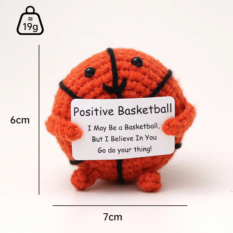 3 Pcs Positive Crochet Hedgehog Doll with Affirmation Card Home Room Decoration Funny Handmade Plush Doll Ornaments Christmas Gifts