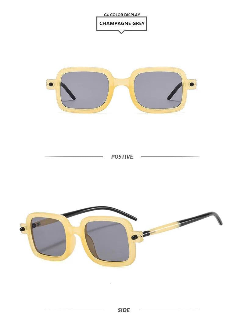 Retro Square Sunglasses With UV400 Protection