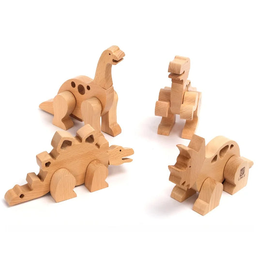Wooden Dinosaur Cartoon Assembly Puzzle