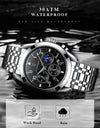 Men Watches Stainless Steel Top Luxury Fashion Business Wristwatch Waterproof Luminous Quartz Watches