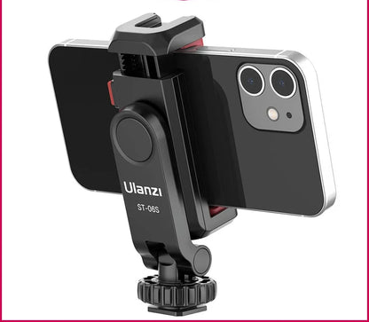 Vertical Phone Mount Holder Tripod With Cold Shoe For Mic Light Phone Clip For iPhone 12 Vlog Holder Smartphone