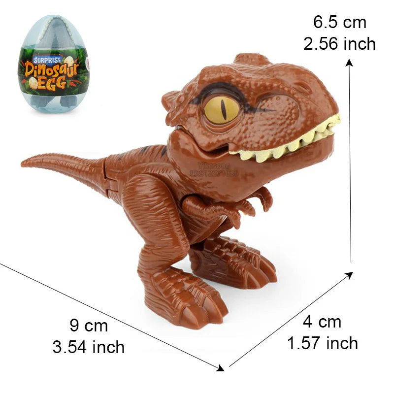 Finger Dinosaur Figure Jurassic Model Dino Park Egg Toy for Children Biting Hand Fidget Tricky Pteranodon Mosasaurus Joints Gift