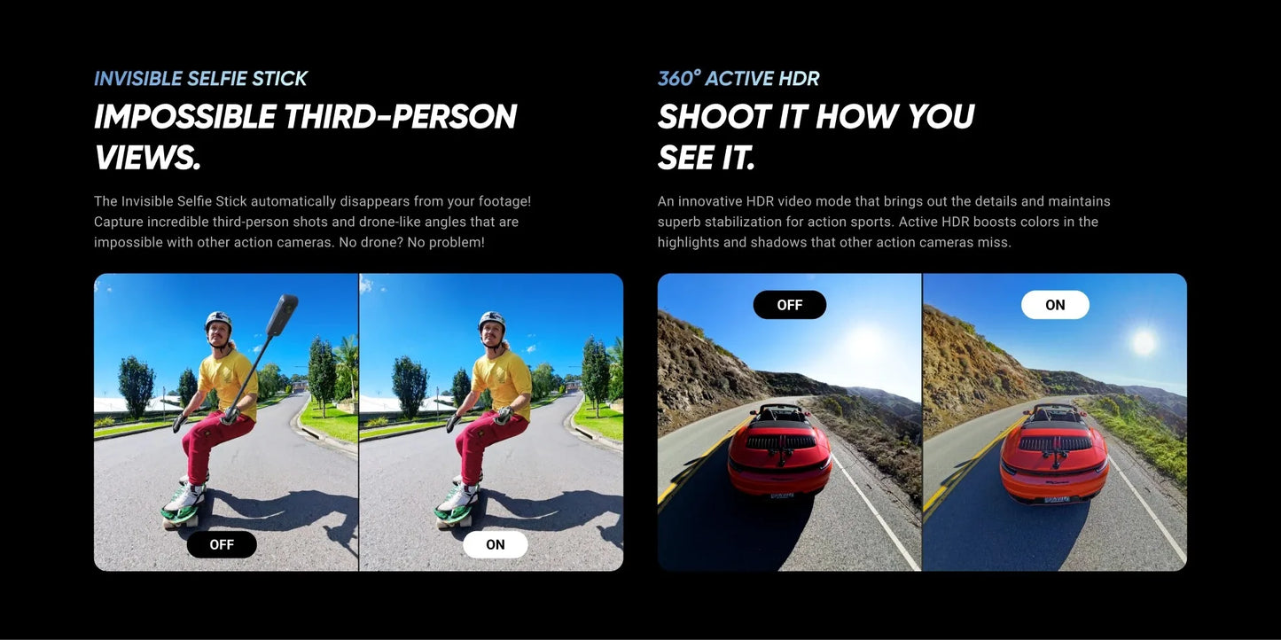 Insta360 X4 8K Waterproof 360 Action Camera with AI Stabilization and Removable Lens Guards