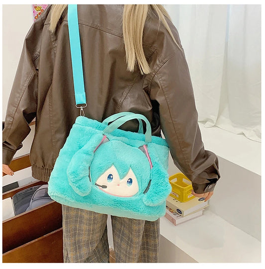 Kawaii Anime Character Plush Messenger Bag Soft Shoulder Bag