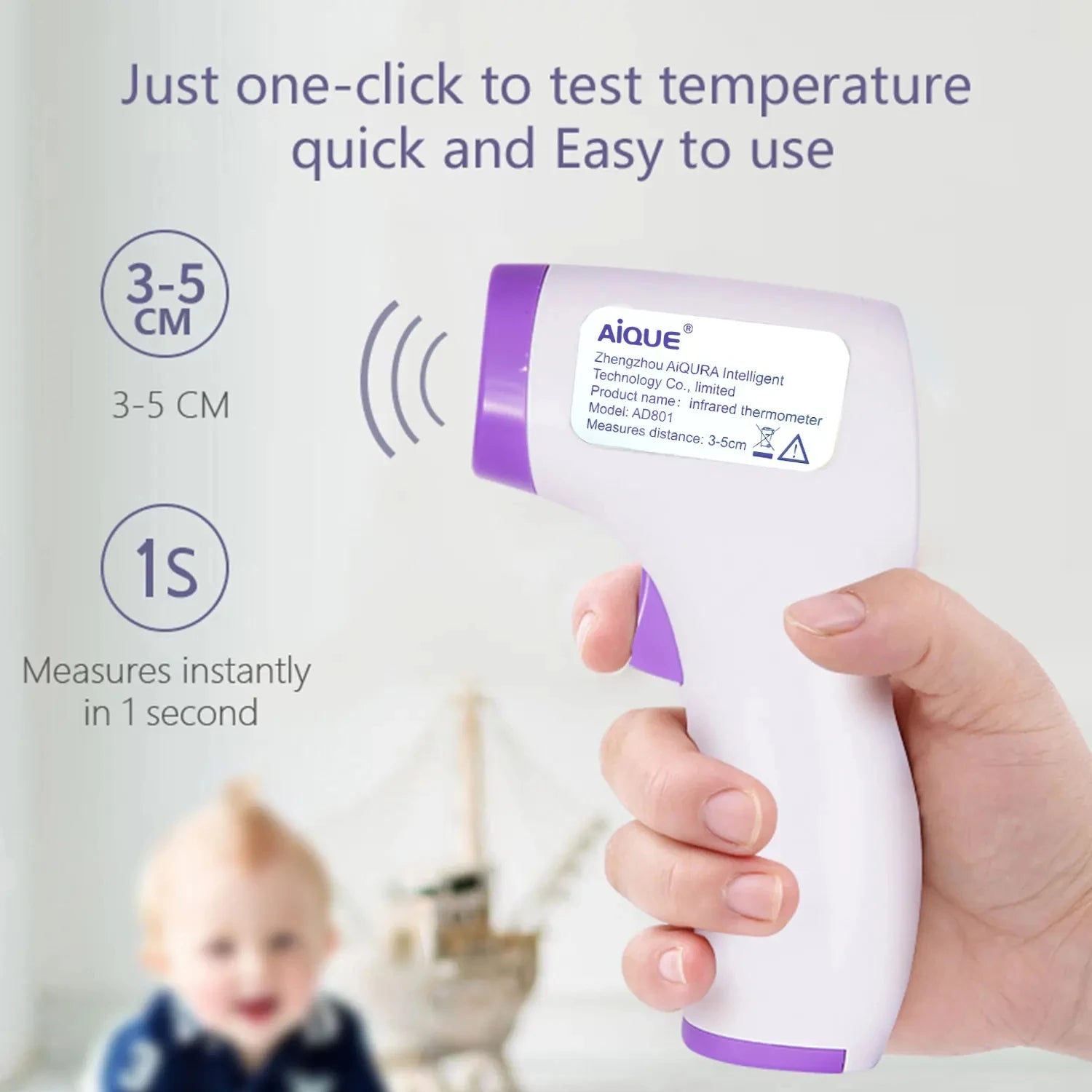 Forehead Digital Thermometer Non-Contact Infrared Medical Thermometer Body Temperature Fever for  Adults