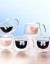 2pcs Bowknot Double Wall Glass Cup Set Coffee Mug Heat-resistant Espresso Cup Thermo Insulated Cup For Cappuccino Tea Drinkware