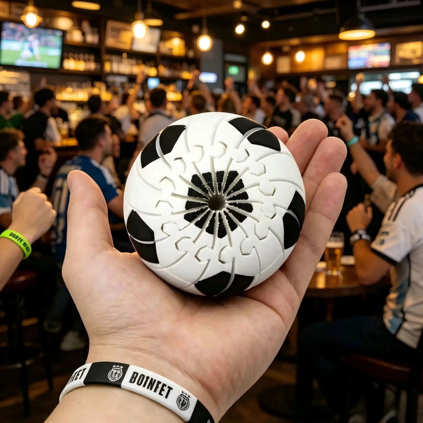 3D Printed Transforming Soccer Ball Fidget Toy Stress Relief Desk Ornament