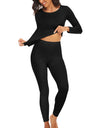 Thermal Underwear Black  for Women Long Johns Base Layer Cold Weather Top Bottom Ultra-Soft Women's Underwear Set