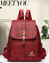 Women's Designer Letter Printing Leather Backpacks Large Capacity Travel Shoulder Bags Totes School Bag