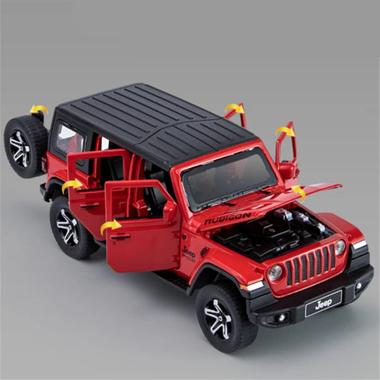 1:32 Jeeps Wrangler Rubicon Alloy Car Model Diecasts Metal Off-road Vehicles Car Model Simulation Sound and Light Toys Gift