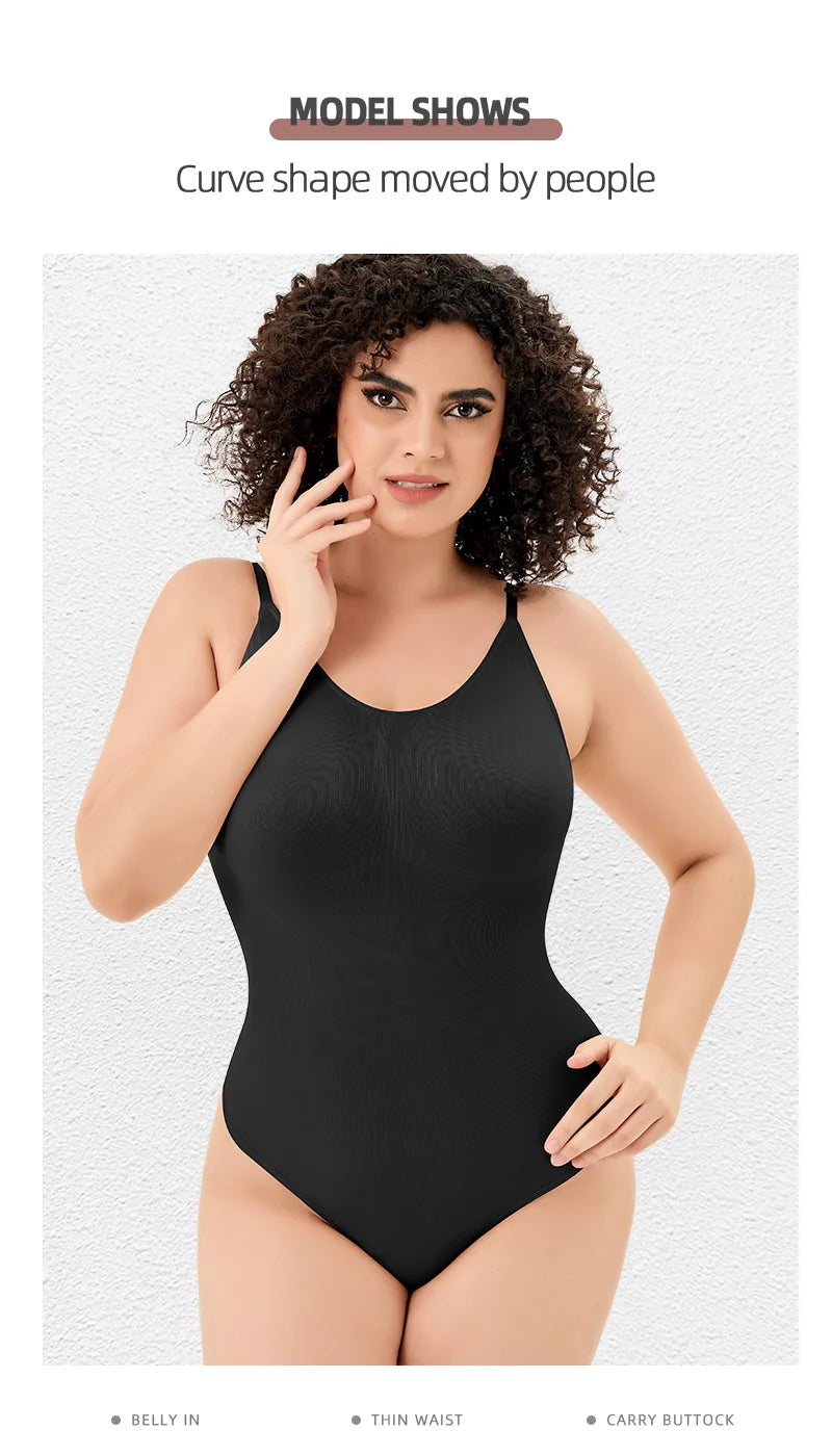 Seamless Thong Bodysuit Shapewear for Women – Tummy Control & Backless Design