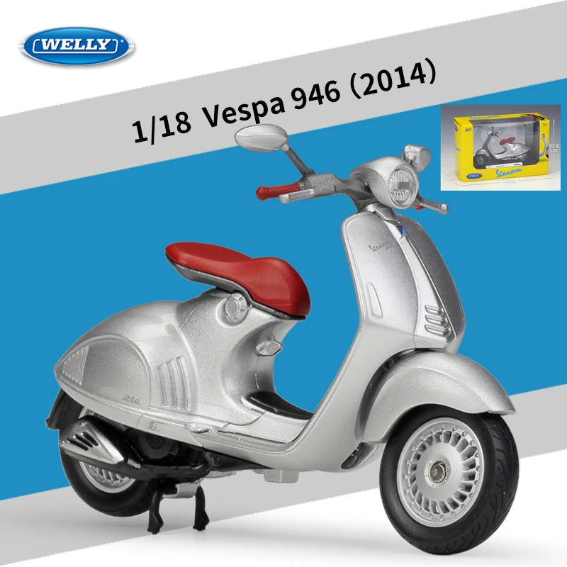 Diecast Vespa Classic Scooter Model 1 to 18 Scale