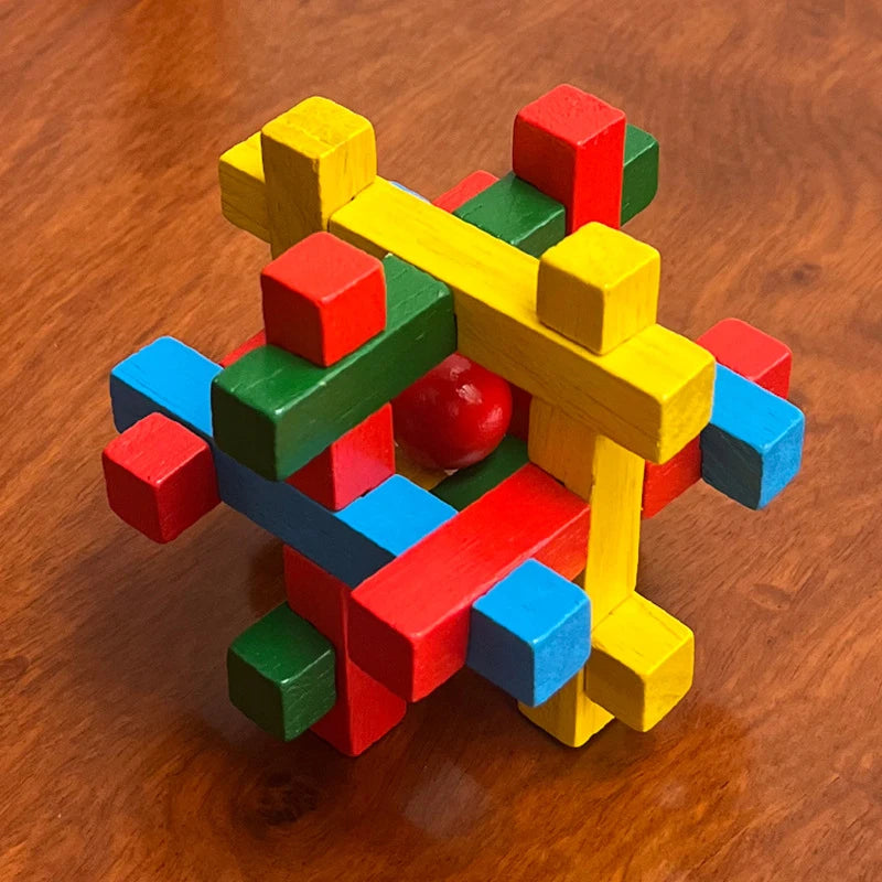 Wooden Kong Ming Lock Lu Ban Lock IQ Brain Teaser Puzzle Games  3D Puzzles for Adults Montessori Educational Toys