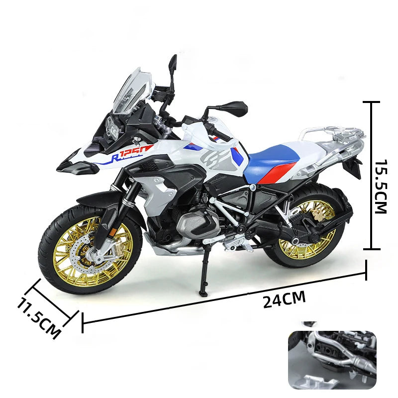 1:9 R1250GS ADV Alloy Die Cast Motorcycle Model Toy Vehicle Collection Sound and Light Off Road Autocycle Toys Car