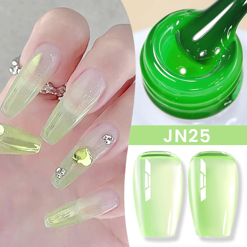 10ml Jelly Nude Gel Nail Polish Autumn Amber Semi Transparent Manicure Soak off UV LED Nails Gel Varnish