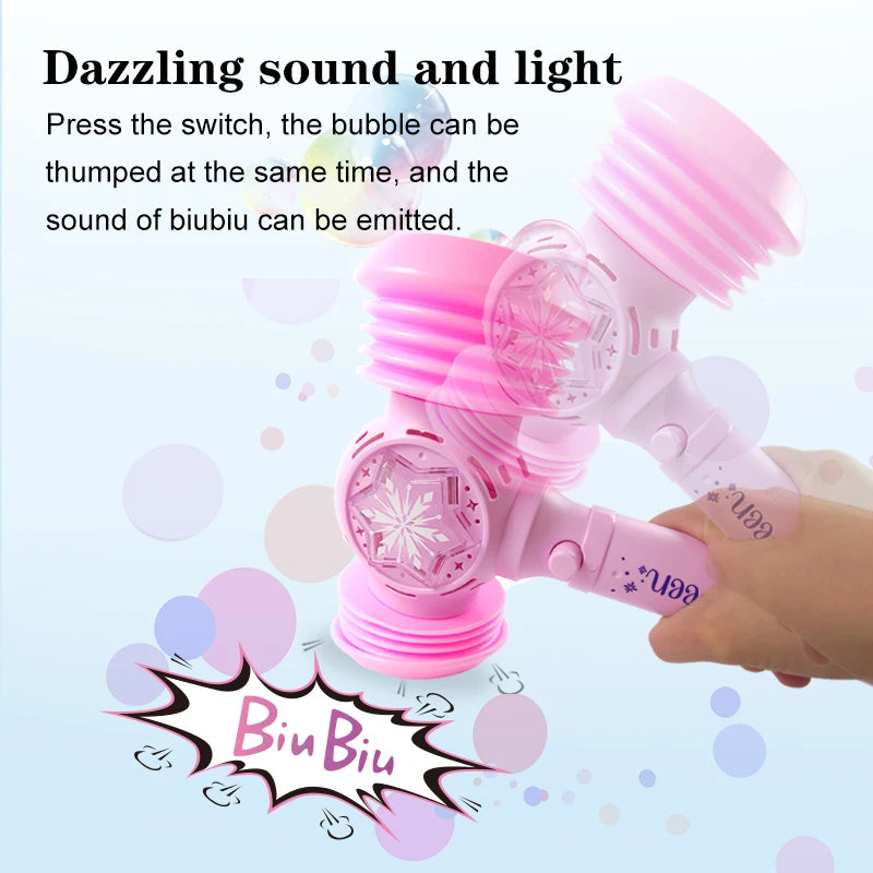 2 In 1 Toy Hammer Automatic Bubble Machine, Princess Toys