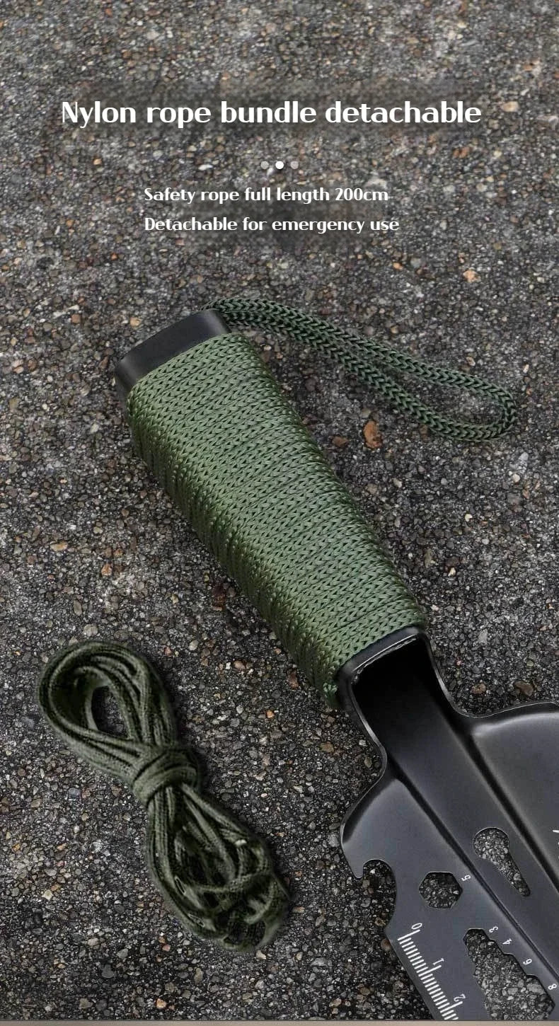 Outdoor hand shovel made of high carbon steel with rope handle suitable for camping/fishing/outdoor adventure/garden hand tools