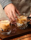 250ml Cartoon Cat Double Wall Glass Cute Coffee Tea Cup Heat-resistant Coffee Mug Handle Espresso Cup For Latte Cappuccino