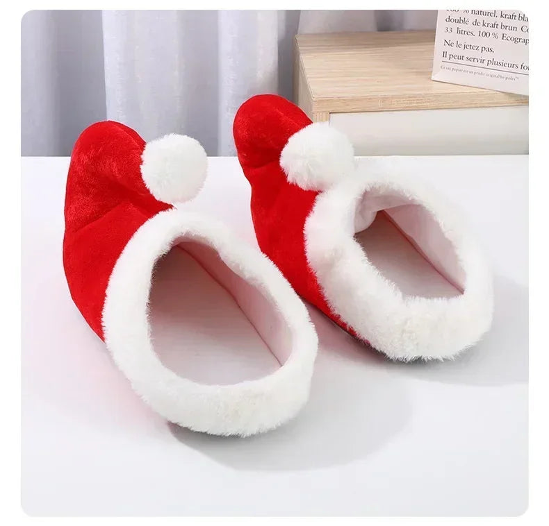 Christmas Decoration Slippers Cotton Slippers Santa Claus Elf Shoes Toe Anti-slip Warm Slippers for Adults  Christmas Party