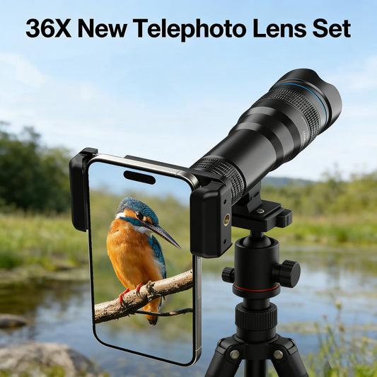36X Smartphone Telephoto Monocular Lens with Universal Clip