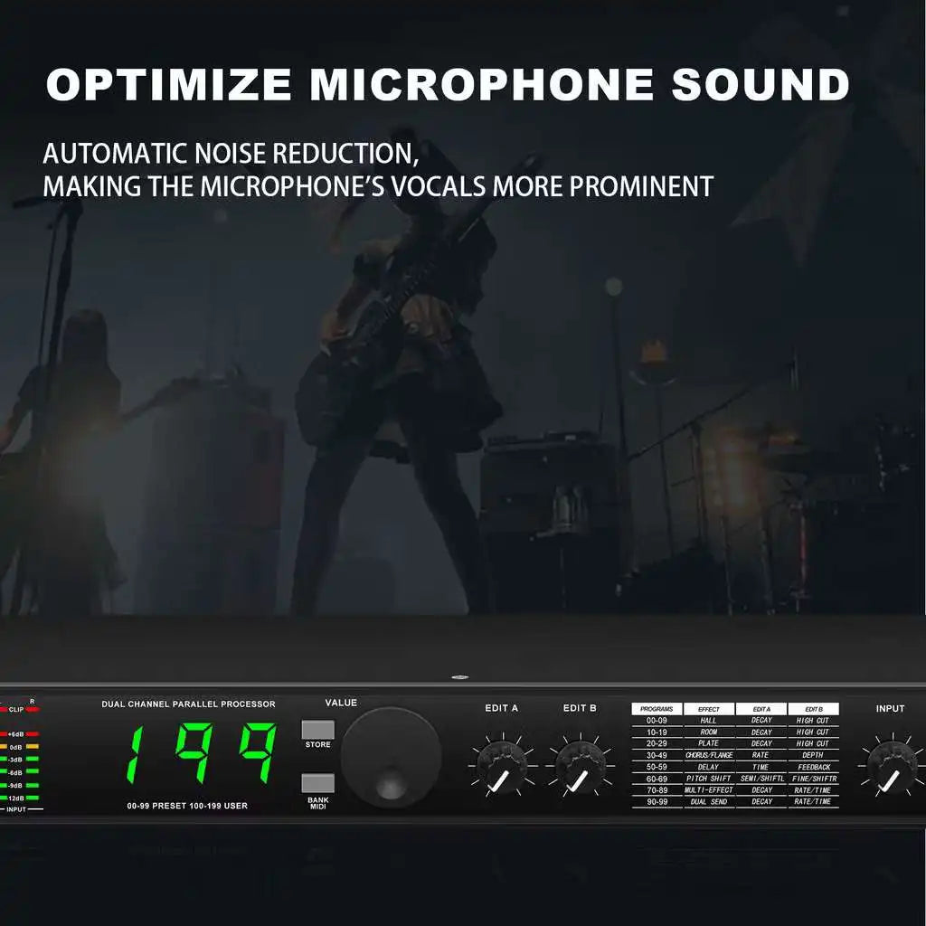Professional Digital Reverb DSP Audio Processor with Multi Effect Equalizer