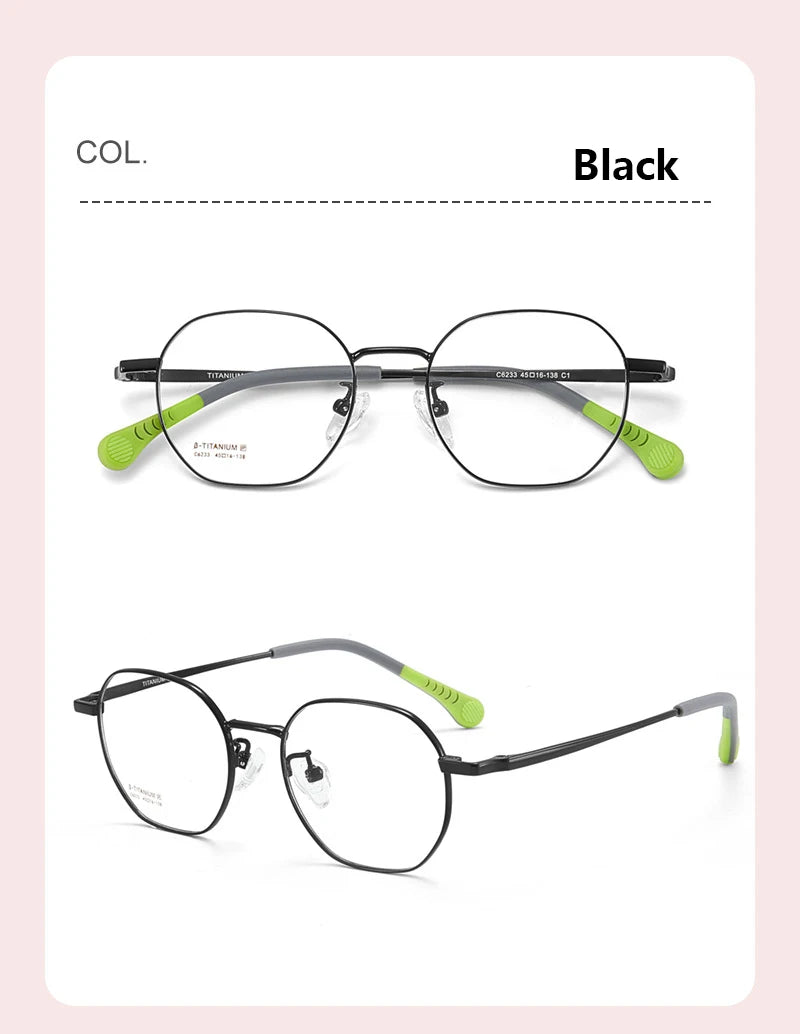 Kids Polygon Pure Titanium Eyeglasses Frame